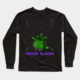 monster on board halloween maternity shirt Long Sleeve T-Shirt